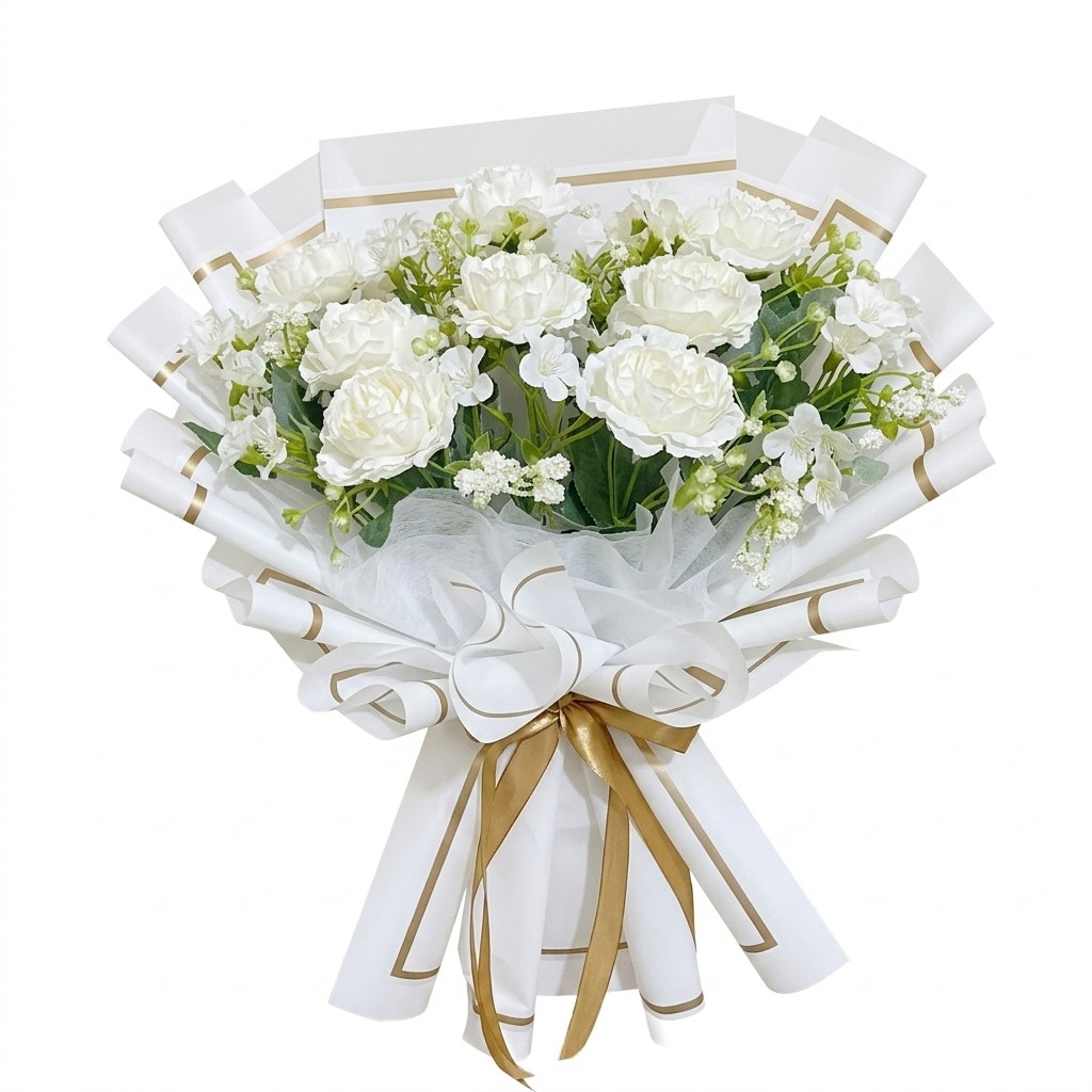 Buket Pengantin White Roses